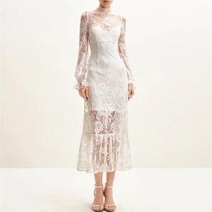 JW PEI White Lace Maxi Dress